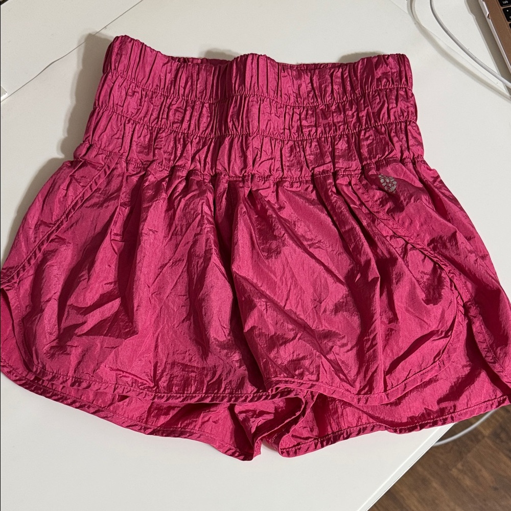 Free People Movement Smocked Waist Pink Bubble Shorts Small